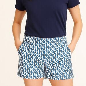 J Crew 5" Printed Stretch Chino Short Seahorse Print